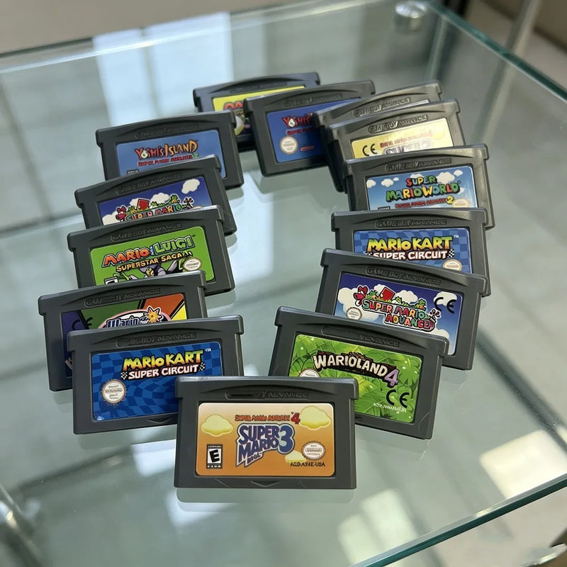 Mario GBA Games cards EUR USA Version GBA Game Cartridge 32 Bit Video Game Console Card Series Super  Wario Land4