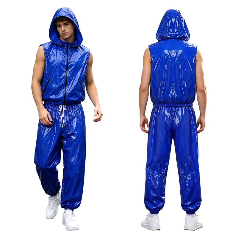 Men's Sauna Tracksuit Set Zipper Hoodie Drawstring Pants | SAMAG