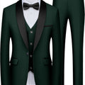 ULBYANRY Mens 3-Piece Suit Set (Jacket Vest Pants) Formal Business Tuxedo XXS-7XL Tailored Party Prom Wedding Suits