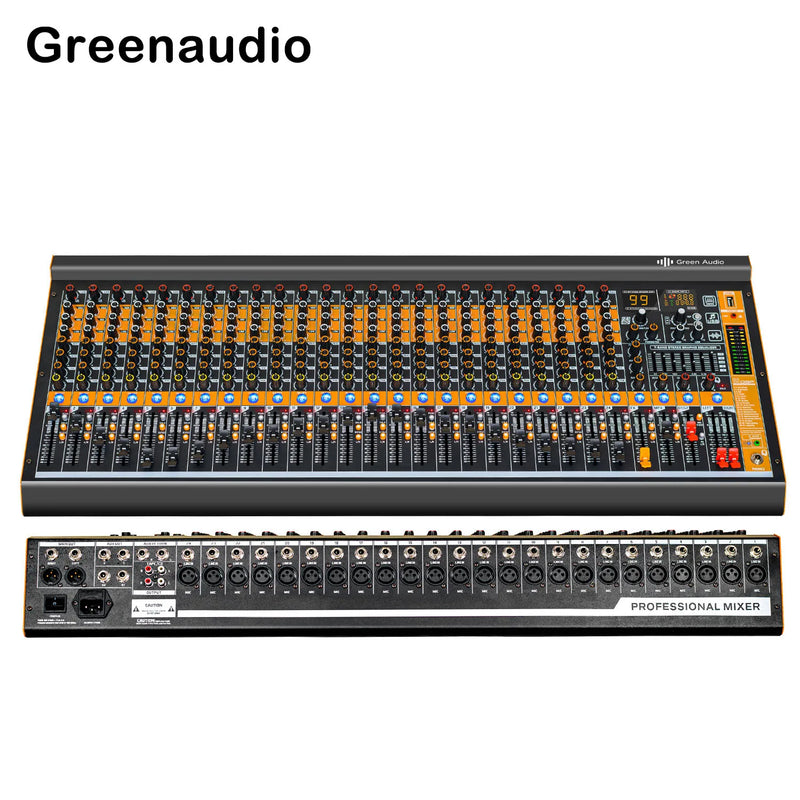 GAX-MV24 professional 24 channel dj audio mixer with reverberation effect conference stage performance mixer bar audio DJ