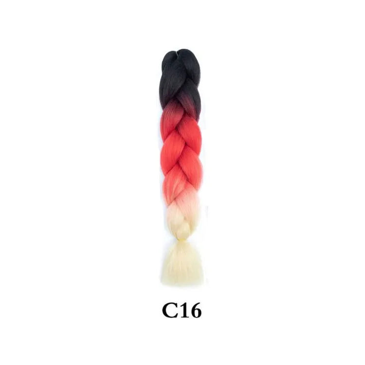 Tereshar 1Pcs 24inch 100g Synthetic Braiding Hair Extensions Jumbo Braiding Hair Twist Crochet Braids Hair for Women