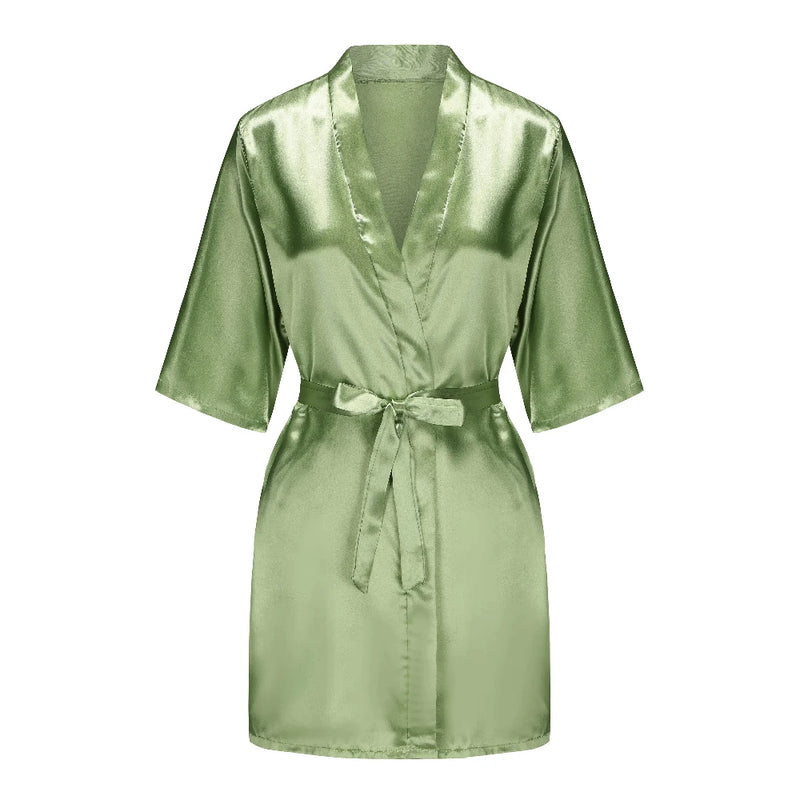 Satin Silk Robes Plus Size Wedding Bathrobe Bride | SAMAG