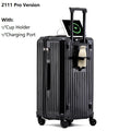 2024 New Large Capacity Cup Holder Luggage Suitcase USB Charging Women Girl Carry-On Boarding Luggage Travel 20/24/26/28 inch