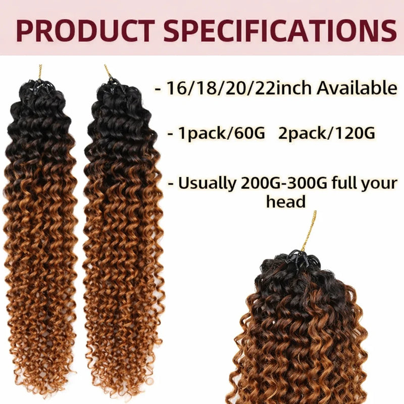 Premium Crochet Human Hair Brown Kinky Curly 100% Unprocessed Human Feather Human Crochet Hair Pre Looped #TB 30 Feather Crochet Hair Extensions Invisible Miracle Knots Crochet Boho Braiding Hair For Elegant Women
