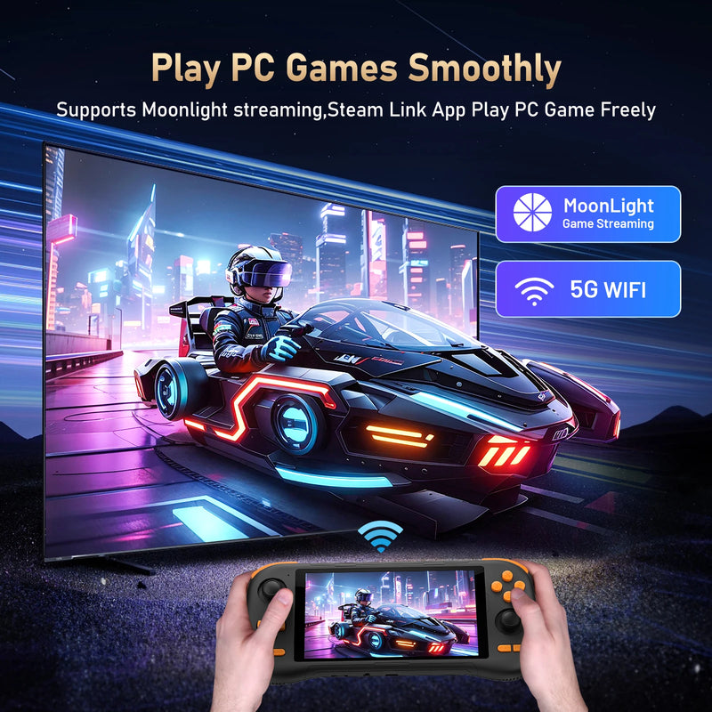 NEW Handheld Game Console K56 5.5'' Touch Screen 50 Emulators for PS1/PSP/DC/SS Android 14 5000mAh WIFI5 Retro Game Player