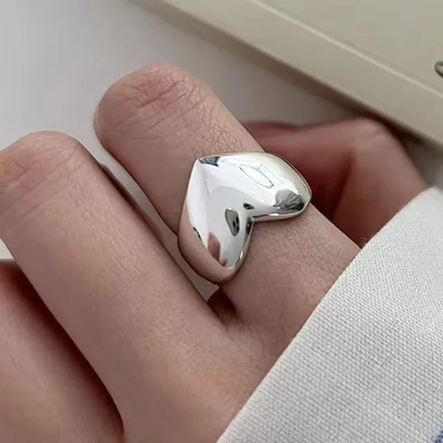 VENTFILLE 925 Sterling Silver Ring for Women Girl Gift Retro Open Trend Unique Design Geometric Asymmetric Jewelry Dropship