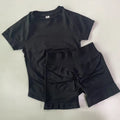 1-2 Pieces Sports Sets Short Sleeve Seamless Yoga Top Gym Suit T-shirt Set Fitness Set Women Workout Running Sports Shorts
