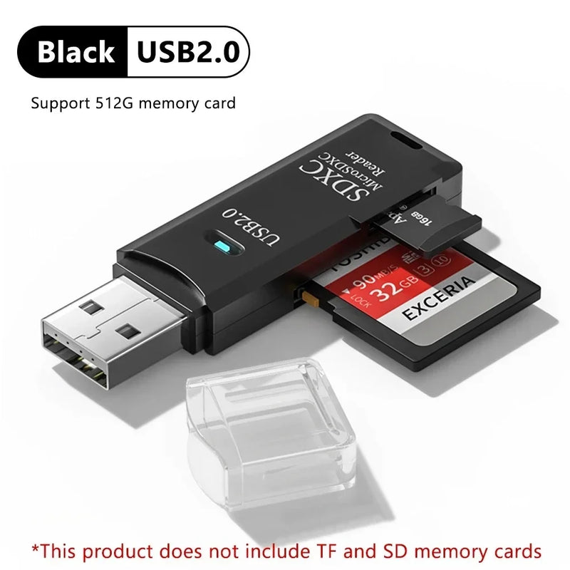 2 in 1 SD TF Card Memory Card Reader USB 3.0 /USB 2.0 Card Reader High Speed Smart Card reader Adapter For PC Laptop Accessories