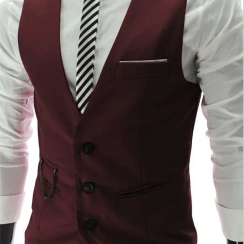 High Quality Dress Vests For Men Slim Fit Mens Suit Vest Male Waistcoat Gilet Homme Casual Sleeveless Formal Business Jacket