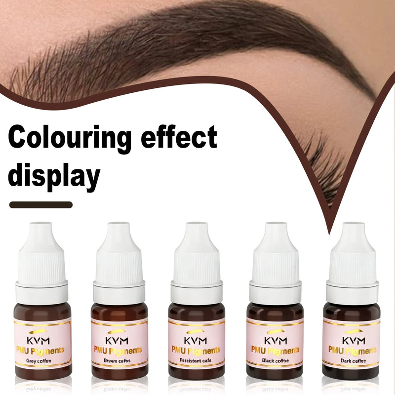 5 Colors 5ML Eyebrow Region Tattoo Ink Set Semi Permanent Makeup Tattoo Eyebrows Eyeliners  Pigments Beauty Tattoo Art Supplies