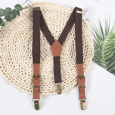 New Casual Kids Elastic Suspenders Children Boys Matching Tuxedo Suit Adjustable Y - Back Braces for Party Daily | SAMAG
