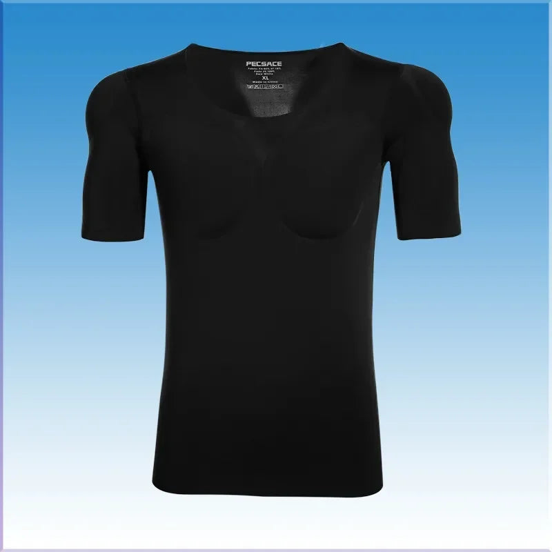 Anime Cosplay Man Fake Muscle Pad T-Shirt Body Shaper Underwear Chest Sponge Invisible Abdominal Arm Shirt Fitness Meeting Party