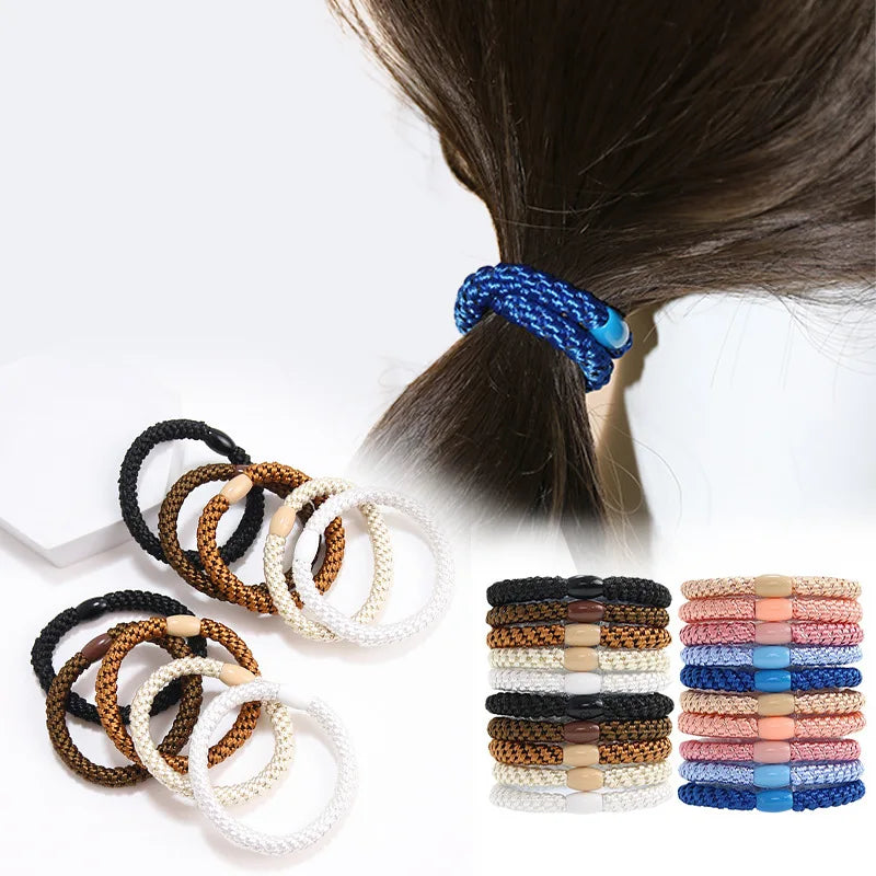 5pc Europe and America Good High Elasticity Hair Ties Rope Scrunchies for Women Men Girls  Ponytail Holder Hair Accessories