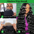 13x4 Lace Front Wigs Human Hair Body Wave Transparent Lace Front Wigs 250% Density Natural Black Color Human Hair Pre Plucked With Baby Hair For Women Natural Looking 34 Inch