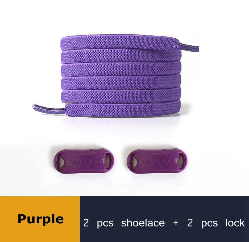 Elastic Shoe Laces Buckle Lock No Tie Shoelaces Sneakers Flat Woven Shoelace without Ties Kids Adult Rubber Bands for Shoes