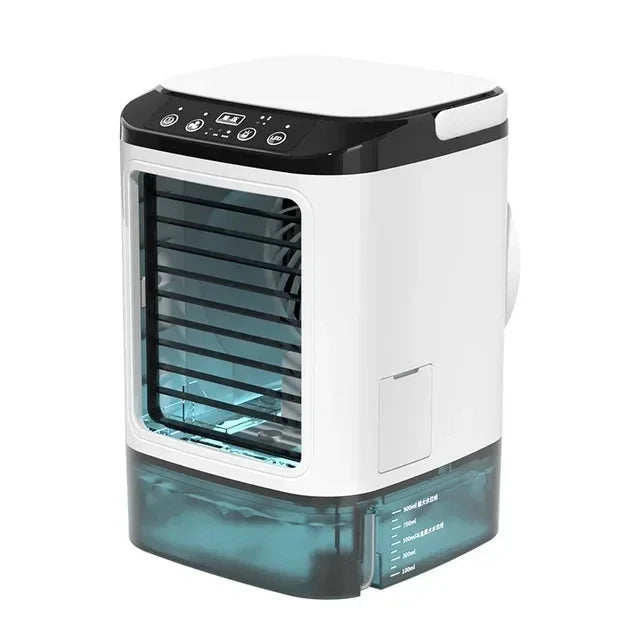Mini Water Mist Spray Air Cooler Fan USB Portable Evaporative Air Conditioner Humidifier Cooling Fan With Ice Box Silent Desktop