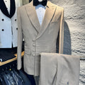 ST Cassy Elegant Men's Suits for Wedding Slim Fit Double Breasted Multiple Buttons Casual Business Two-Piece Dress Party Outfit