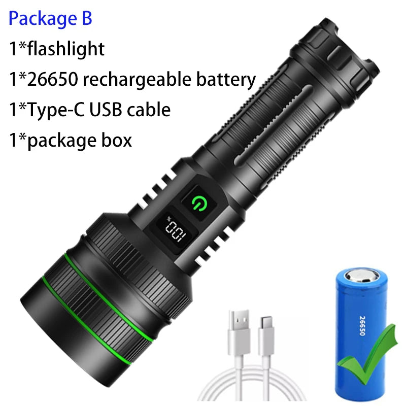Super Long Range LED Flashlight USB Rechargeable Handheld - View 9 | SAMAG
