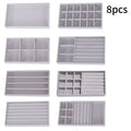 1 Set, (Including 8PCS) Flocking Jewelry Box Jewelry Tray