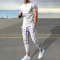 Summer basketball sportswear set short sleeved T - shirt long pants two - piece men's 3D printed casual - View 2 | SAMAG