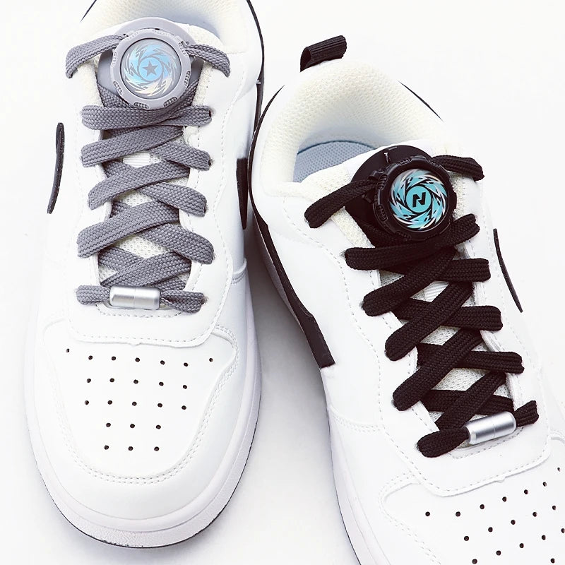 New Swivel Buckle Laces Adults Kids Sneakers No Tie Shoe Laces Automatic Flat Shoelaces Without Ties Casual Shoes