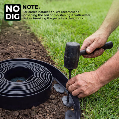 10m Garden Lawn Edging Strip, Bendable Landscape Border | SAMAG