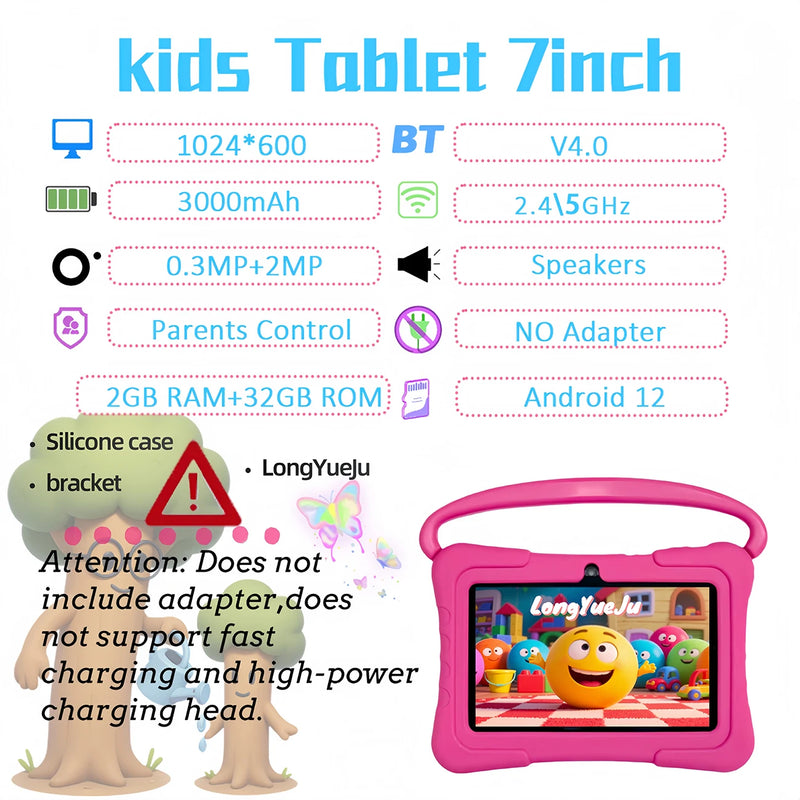 7-inch smart tablet, auxiliary teaching, suitable for daily use, perfect gift for holidays, accompanying children's growth