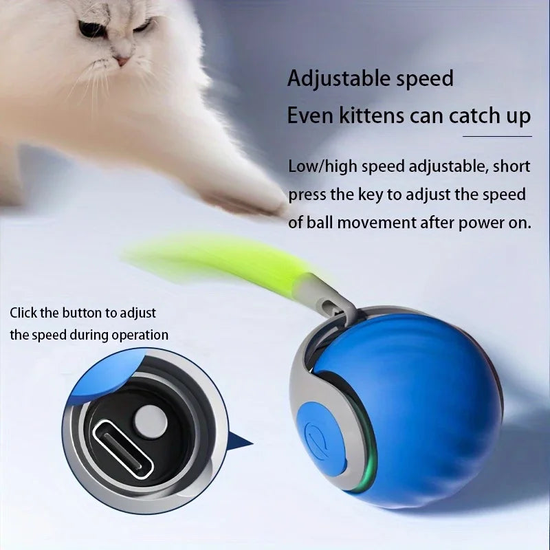 Smart Cat Toys Balls Automatic Interactive Pet Electric Rolling Teaser USB Rechargeable Kitty Moving Bouncing Ball Cats Products