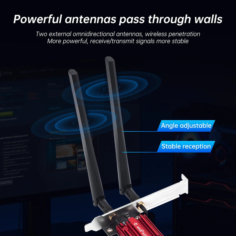 FENVI AX900 WiFi 6 PCI - E Adapter BT 5.4 900Mbps Dual Band 2.4GHz/5GHz 802.11AX Wireless Network Wi - Fi6 - Visuel 6 | SAMAG