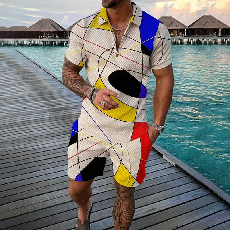 Men's Clothing Tracksuit Sets 3D Print Color Squares | SAMAG