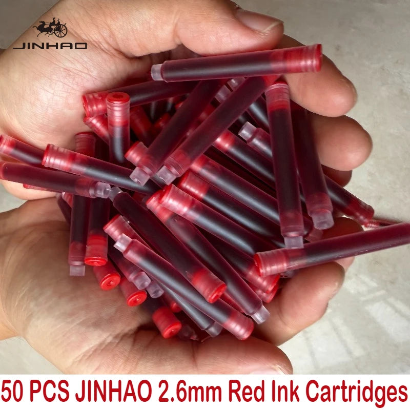 50/12 PCS JINHAO 12 Colors 2.6mm/3.4mm Fountain Pen Ink Cartridges For Majohn Hongdian Stationery School Office Supplies