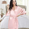 RB030 Sexy Large Size Satin Night Robe Lace Bathrobe | SAMAG