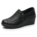 Ngouxm Spring Autumn Women Pumps Wedges Shoes Woman Genuine Leather Casual Shoes Mother High Heels Shoes