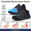 Fitville Men'S Slip-On Shoes Wide Width Leather Casual Shoes Lightweight For Swollen Feet With Arch Support Pain Relief