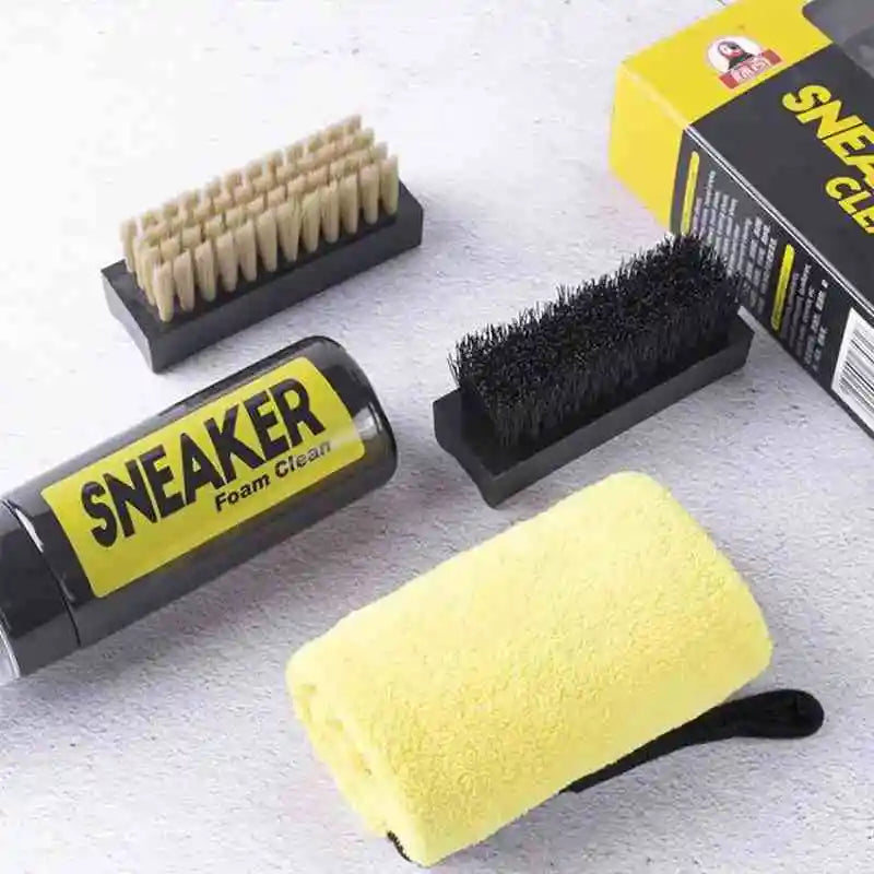 1 Set White Suede Boots Dry Cleaning Kit Water Free Foam Sneaker Cleaner Brush And Cloth Shoe Cleaning Kit for Sneakers 150ML
