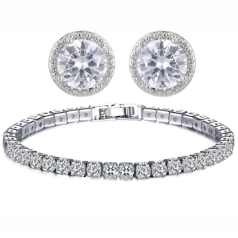 Classic Green AAA Cubic Zirconia Stud Earrings Round Crystal Girl Ear Studs For Women Multicolor Fashion Jewelry brincos AE176