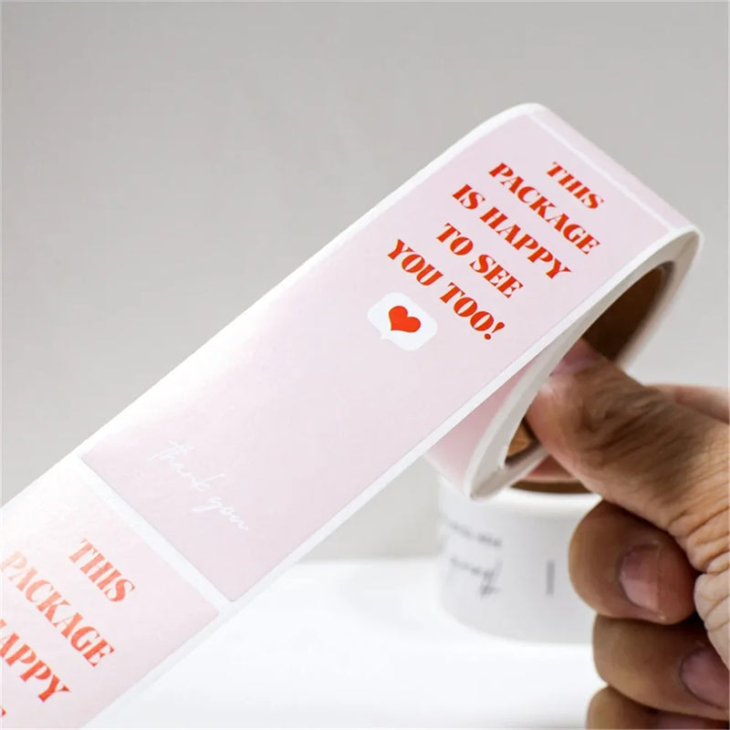 100pcs/roll Thank You Sticker Seal Labels Small Business Gift Decor Sticker Package Sticker Sealing Package Is Happy To See You