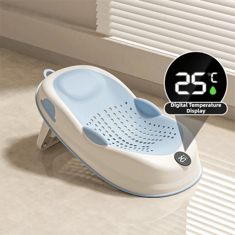 Temperature Sensing Bath Seat Mat Support Structure Mesh Material Baby Bath Net Comfortable Easy to Use Bath Rack Infant Care
