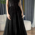 Customized Crystal Tulle A-line 2026 Evening Dresses for Women Red Shiny Sequined Party Dresses Strapless Princess Prom Dress