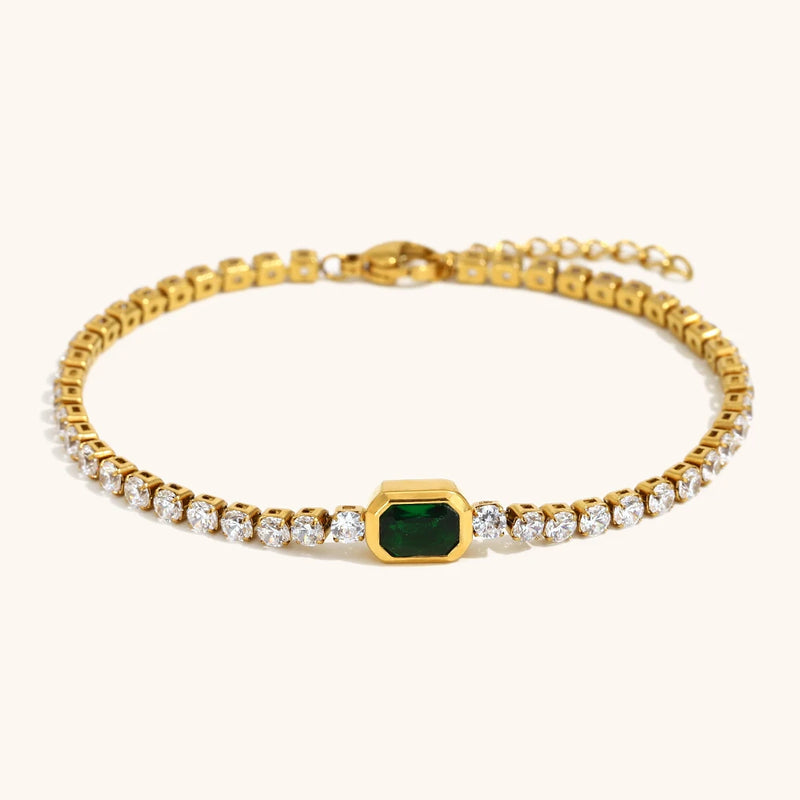 La.Muses Elastic Cubic Zirconia Stainless Steel Woman's Bracelet Fashion Luxurious Jewelry Party Accessories