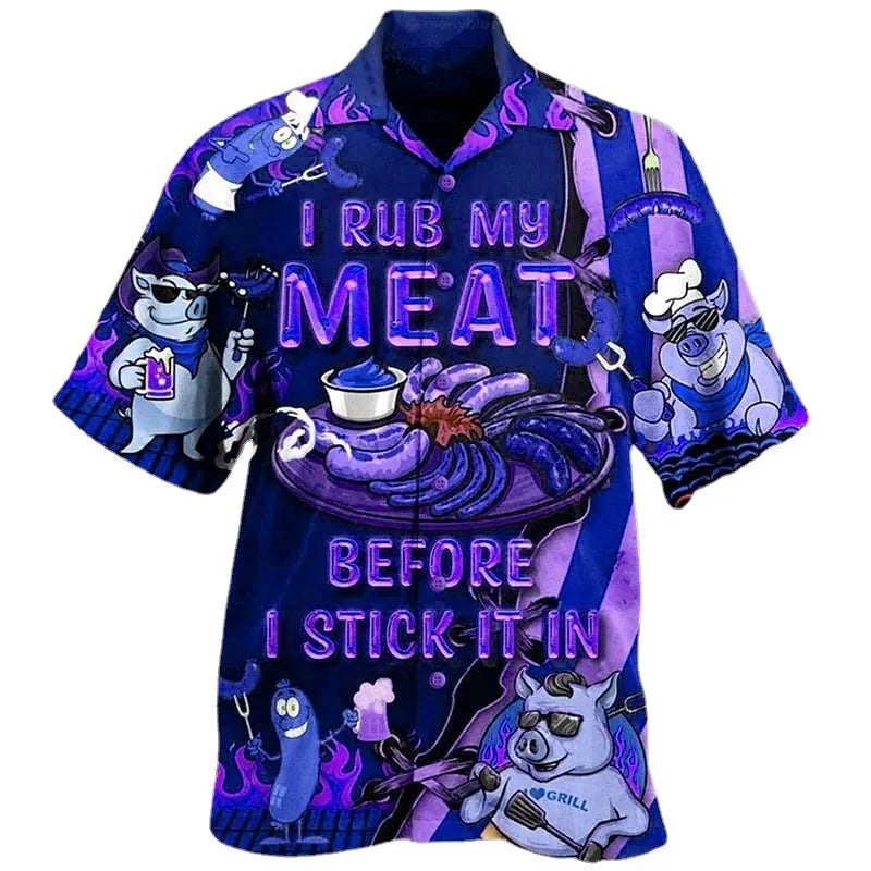 Summer Men's Beach Shirt Cartoon Fruit 3D Printed Cuban | SAMAG