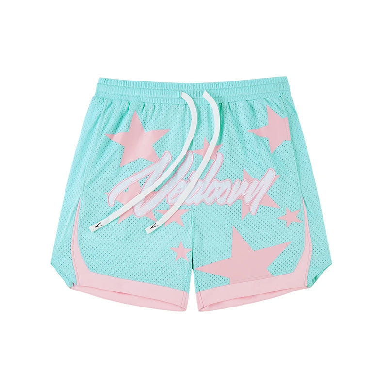 Street Style Basketball Shorts with Side slits Polyester Spandex Quick Dry Summer Men's Mesh Gym Shorts