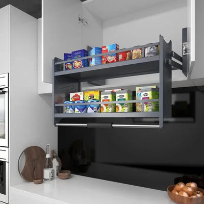 Wall Automatic Hardware Storage Shelf Lift Kitchen Accessories Dish Rack Pull Down Cabinet | SAMAG