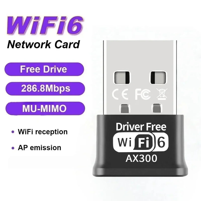 Mini USB WiFi Adapter 2.4GHz Wireless Dongle 2.0 Network Card 6 Ethernet Receiver for PC/Laptop Driver - Visuel 7 | SAMAG