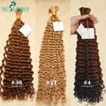 Bulk Human Hair For Braiding Bundles Double Drawn Color 30 Blonde Mixed No Weft Curly Burmese Boho Braids Human Hair Extensions