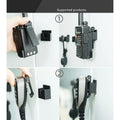 Universal 3 in 1 Clip Convenient & Versatile Wall Mount ABS Mount With Adhesive Back Easy Installs Walkies Talkies Hold