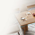 63-inch Dining Table for 4-6, Farmhouse Kitchen Table with Large Tabletop, Rectangular Eating Table for Dining Room, Living Room