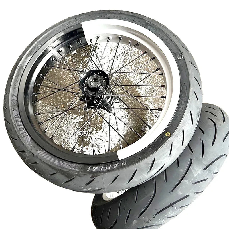 Street Supermoto wheels for Electric Dirt Bike Ultra bee 17inch Wheelset Kit Front 110/70R17 Rear140/70R17 Aluminum Wheelset