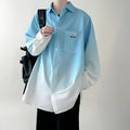 Men's shirt Gradient Plicated Long Sleeve Loose Korean | SAMAG