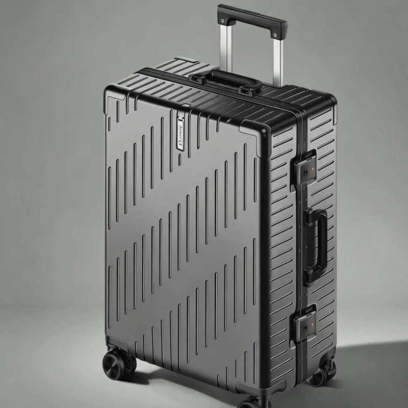 Large Capacity Aluminum Frame Luggage, 20/24 Inch Spinner Wheels Travel Suitcase, Sturdy & Durable for Men & Women